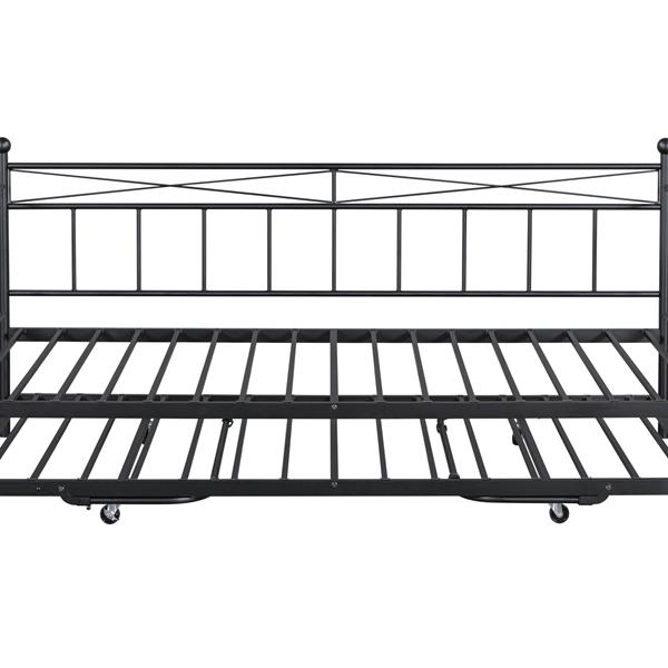 Metal Daybed with Pop-up Trundle