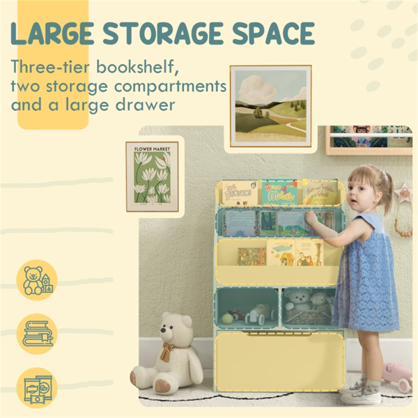 Kids Shelf Book/Storage Cabinet-Pale Green 