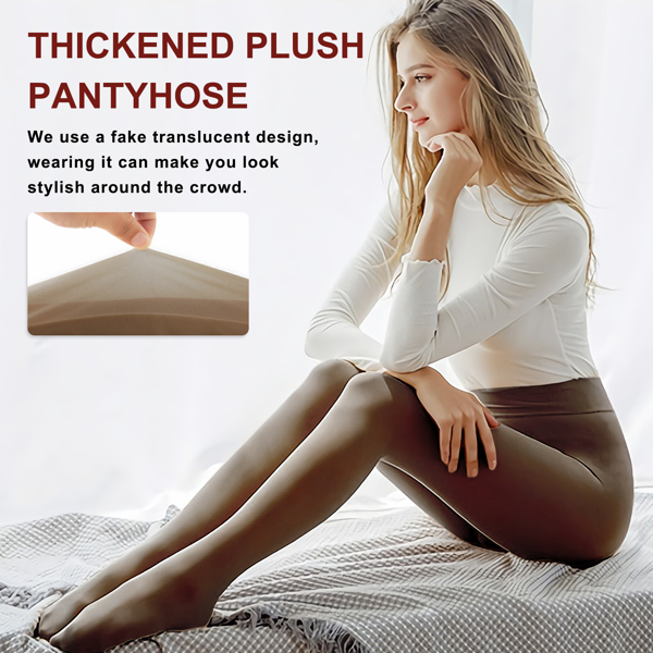 Fleece Lined Tights Sheer Women. Fake Translucent Warm Pantyhose Leggings Sheer Thick Tights for Winter，Shipment from FBA