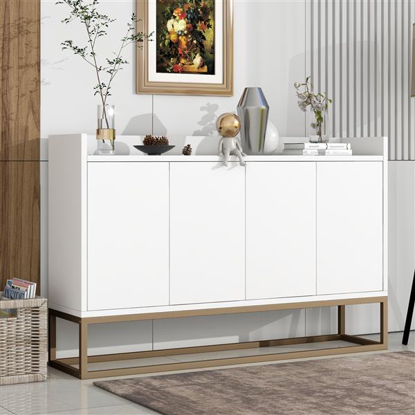 Modern Sideboard Elegant Buffet Cabinet with Large Storage Space for Dining Room, Entryway (White)