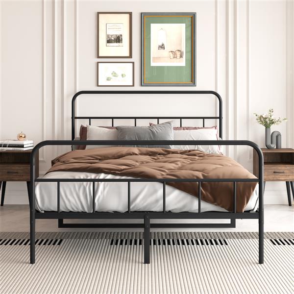 Metal Platform Bed frame with Headboard, Sturdy Metal Frame, No Box Spring Needed(Full)