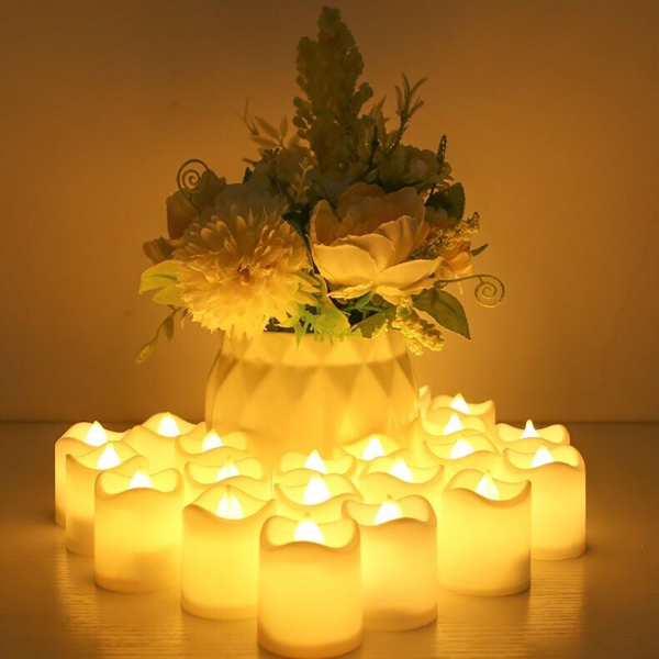 24PCS Led Tea Lights Candles LED FLAMELESS Battery Operated Wedding XMAS UK