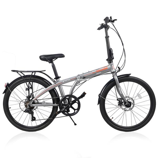 24" Folding City Bike Aluminum Frame 7 Speed Folding Bike