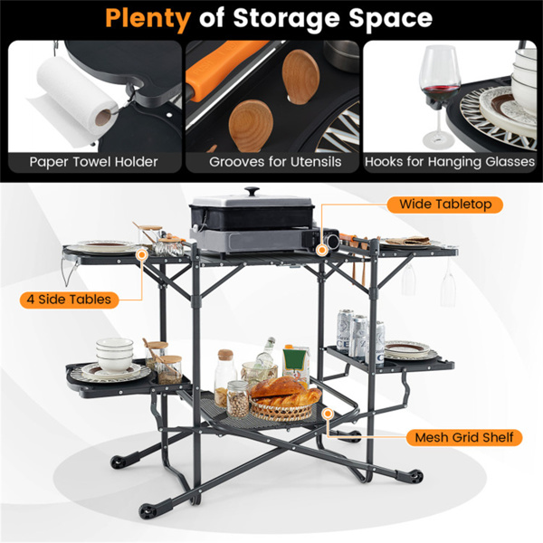  Portable outdoor barbecue table