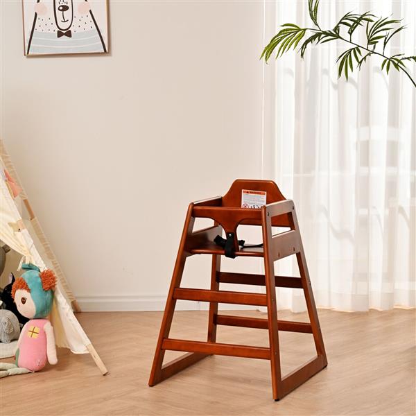 Wooden Double Solid Wood Feeding, Eat & Grow Portable High, Easy to Clean Baby Booster Chair in Walnut Finish