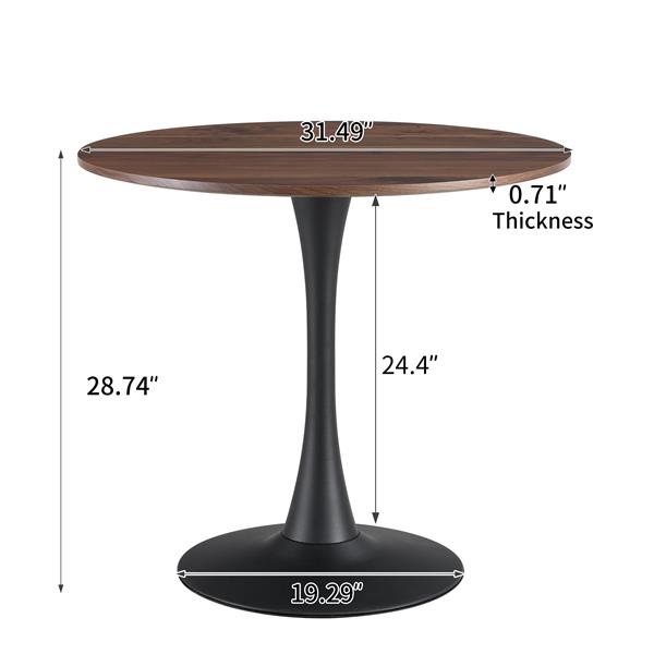 TULIP DINING TABLE ,ROUND, 80cm Nature Wood, 1pc per ctn