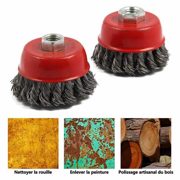 4pc Twist Knot Semi Flat Wire Wheel Cup Brush Set Kit To Fit 115mm Angle Grinder