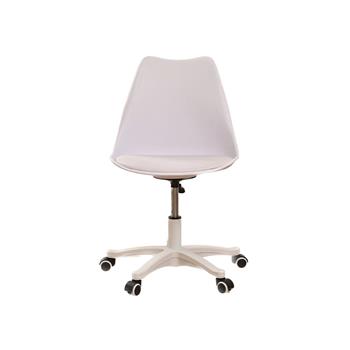 Armless Office Chair,Ergonomic Small Computer Desk Chair with Wheels,Adjustable Rolling Chair, Support Swivel Task Chair for Small Spaces living room,bedroom(White)