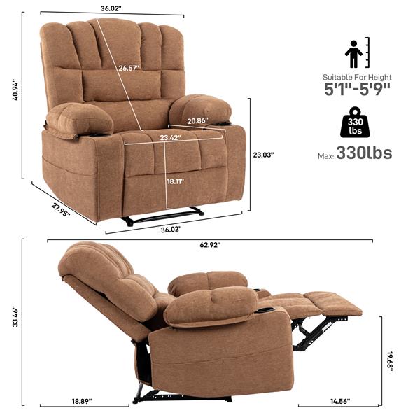 Massage Recliner Chair Sofa with Heating Vibration