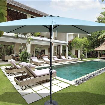 6 x 9ft  Patio Umbrella Outdoor  Waterproof Umbrella with Crank and Push Button Tilt without flap for Garden Backyard Pool  Swimming Pool Market