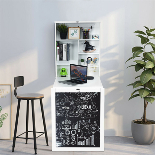 White wall mounted office desk