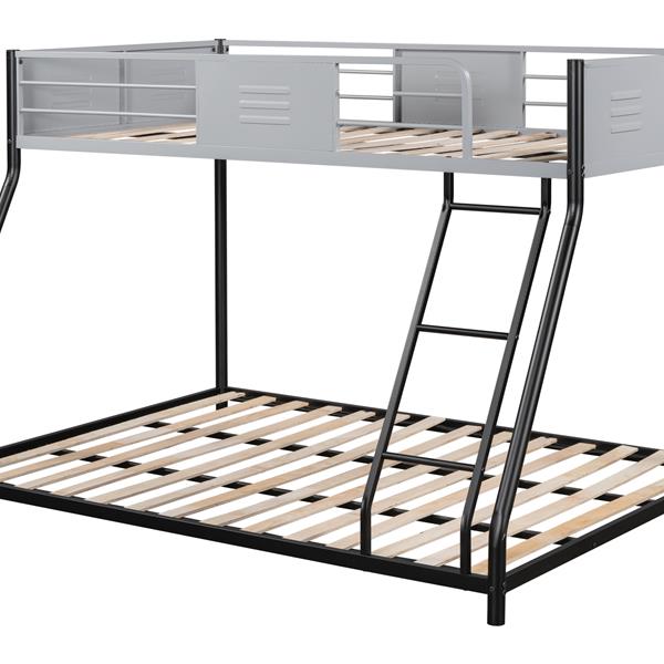 Metal Twin over Full Bunk Bed/ Heavy-duty Sturdy Metal/ Noise Reduced/ Safety Vent Board Guardrail/ CPC Certified/ No Box Spring Needed