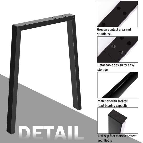 Metal Table Legs, Modern Office Desk Legs, Heavy Duty Iron and Industrial Design, DIY Metal Furniture Legs for Coffee Dinning Table, Bench Stool, Cabinet, Sofa, Chair