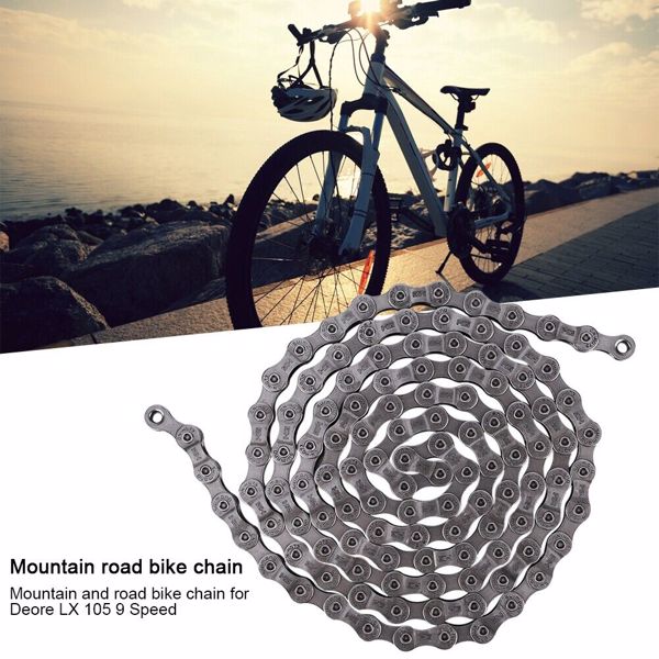 9 Speed 116 Links HG-73 Mountain Bicycle Road Bike Chain for Deore LX 105 Silver