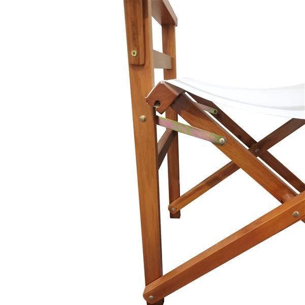 Folding Chair Wooden Director Chair Canvas Folding Chair Folding Chair  populus + Canvas (Color : White)