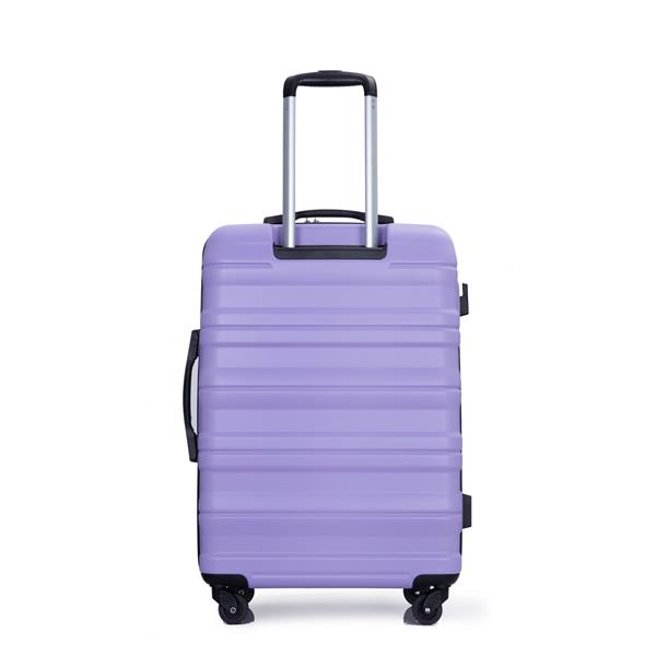 Expandable 3 Piece Luggage Sets PC Lightweight & Durable Suitcase with Two Hooks, Spinner Wheels, TSA Lock, (21/25/29) Purple