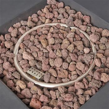 Outdoor Patio 24.5\\" H x 31.25\\" W Square Gas Burning Concrete fire Pit  - 40, 000 BTU, Dark Grey