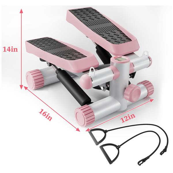 Steppers for Exercise, Stair Stepper with Resistance Bands, Mini Stepper with 330LBS Loading Capacity, Hydraulic Fitness Stepper with LCD Monitor, No Assembly Required