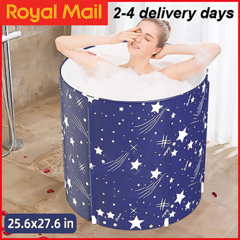 Foldable Portable Bathtub Water Tub Folding PVC Adult SPA Bath Bucket 65X70cm