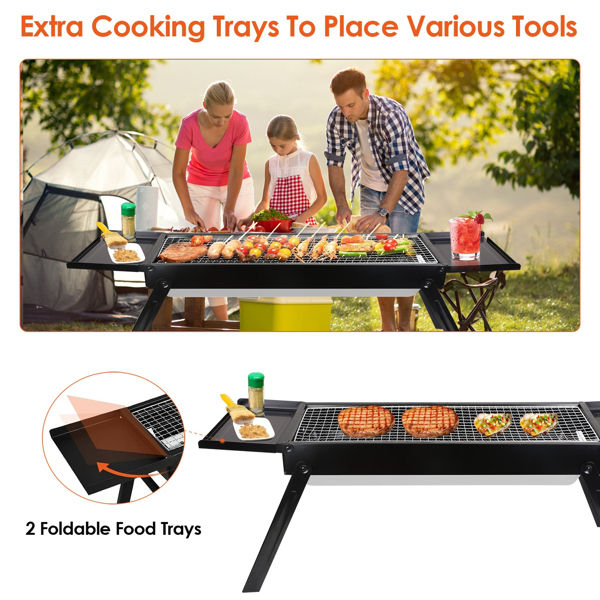 Portable BBQ Griddle, Foldable Kabob Barbecue  for Outdoor Hibachi BBQ Lamb Skewer Camping Barbecue Grill in Garden Backyard Party Picnic Travel（No shipments on weekends）