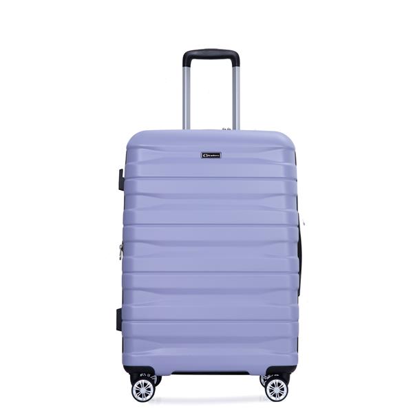 3 Piece Luggage Sets PC Lightweight & Durable Expandable Suitcase with Two Hooks, Double Spinner Wheels, TSA Lock, (21/25/29) Light Purple