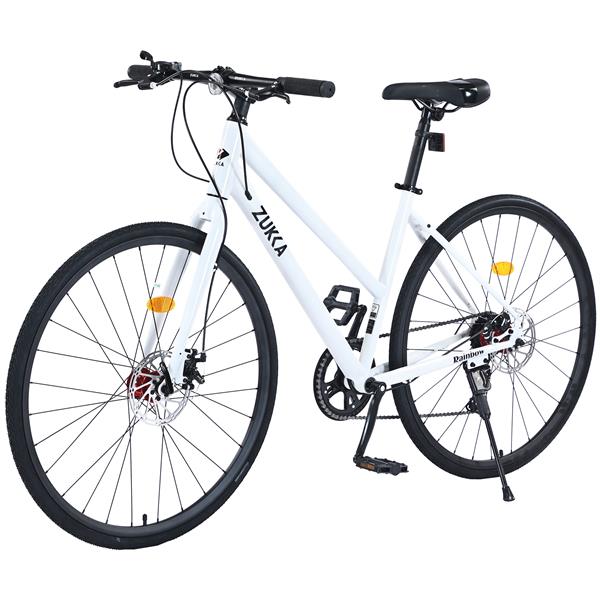 7 Speed Hybrid bike Disc Brake 700C Road Bike For men women's City Bicycle