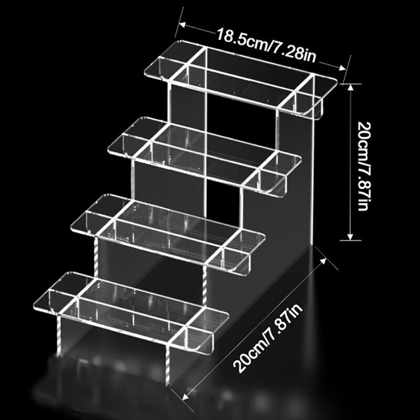 4 Tier Acrylic-Display Stands Clear Perspex Retail Shop Tier Nail Varnish Risers