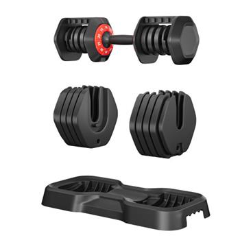 Adjustable Dumbbell Set, 10 in 1 Free Dumbbell for Men and Women, Black Dumbbell for Home Gym, Full Body Workout Fitness, Fast Adjust by Turning Handle (10 Gears/55 LB)
