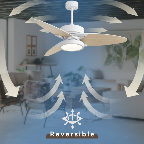 Light Pro 52 in. LED Indoor White Smart Ceiling Fan with Remote Control [Unable to ship on weekends, please note that]