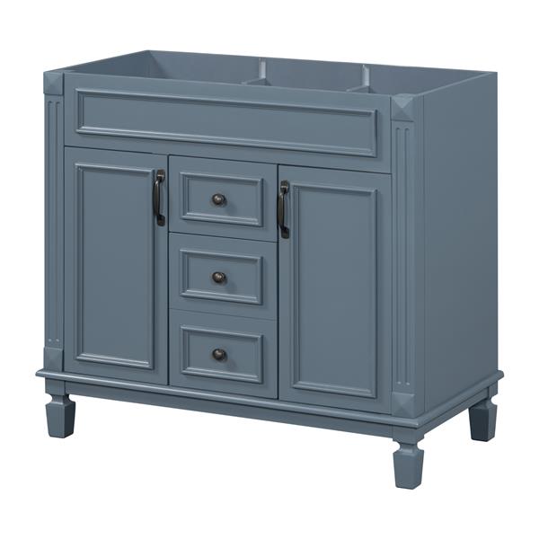 36'' Bathroom Vanity without Top Sink, Royal Blue Cabinet only, Modern Bathroom Storage Cabinet with 2 Soft Closing Doors and 2 Drawers(NOT INCLUDE BASIN SINK)