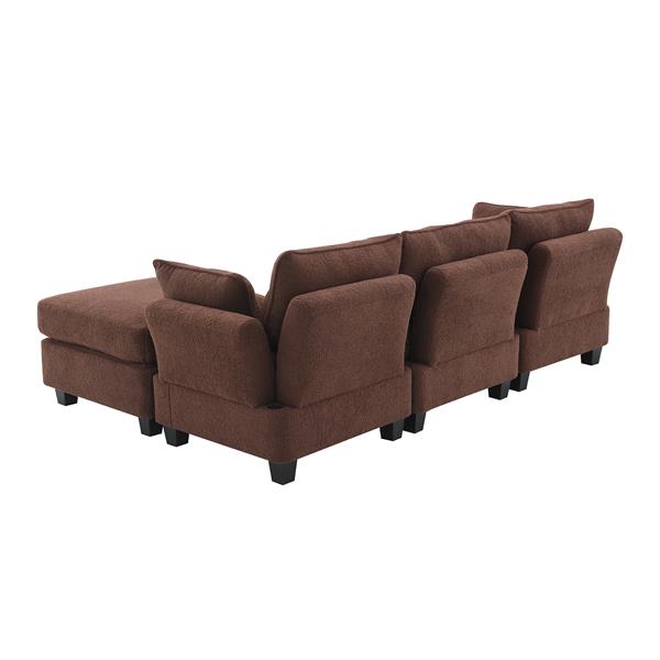 [VIDEO provided] [New] 92*63"Modern Teddy Velvet Sectional Sofa,Charging Ports on Each Side,L-shaped Couch with Storage Ottoman,4 seat Interior Furniture for Living Room, Apartment,3 Colors(3 pillows)