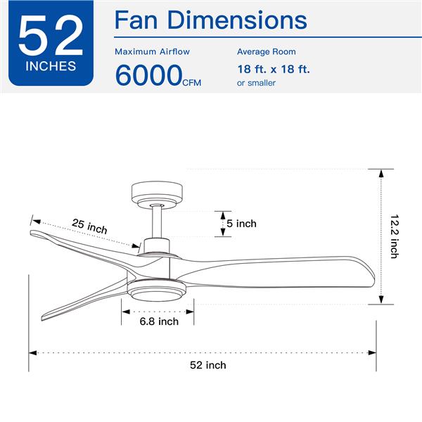 52 in. Integrated LED Indoor Brown Wood Ceiling Fan with Light Kit and Remote Control