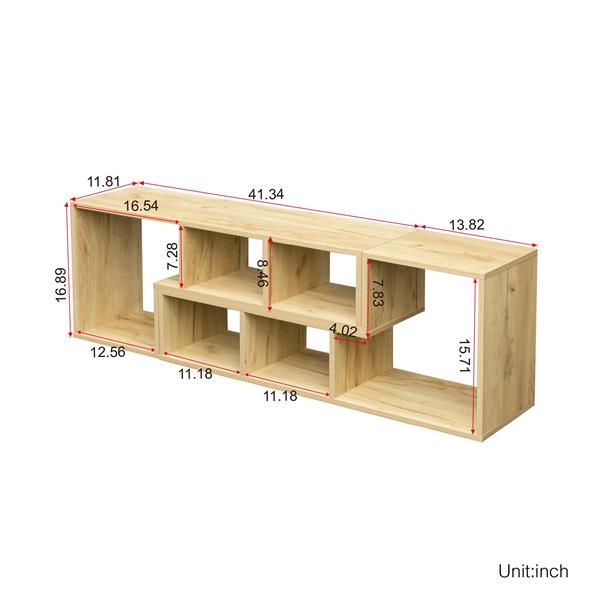 Double L-Shaped Oak TV Stand,Display Shelf ,Bookcase for Home Furniture,OAK