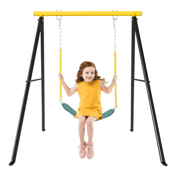 Swing Sets for Backyard, Porch Swing with Heavy-Duty A Frame, 440lbs Baby Swing Outdoor, Patio Swing with Stand for Kids Backyard Playground Park