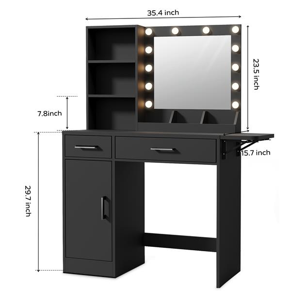 Makeup Vanity Desk with LED Lighted Mirror