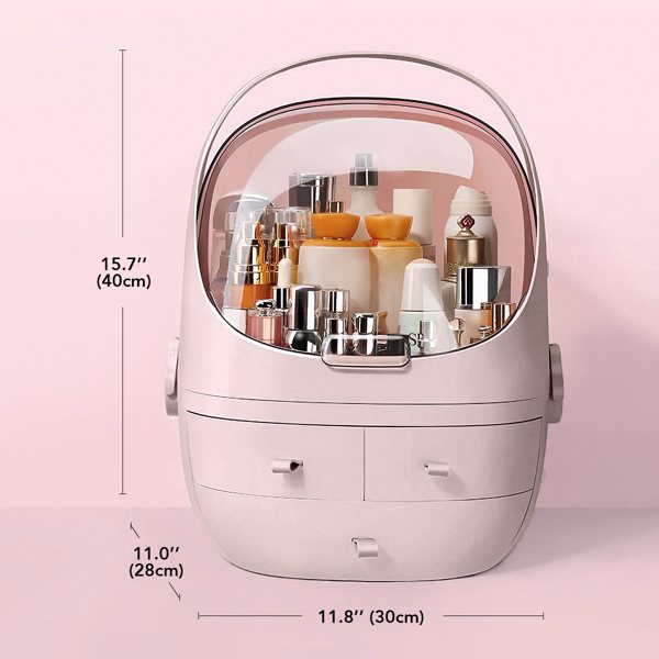 Joybos® Pink Waterproof Dust Proof Cosmetic Storage Box 