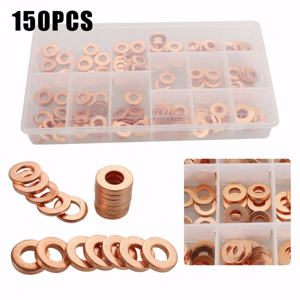 300Pcs Copper Diesel Injector Washers Fuel Set Seal Rings Assortment Kit UK