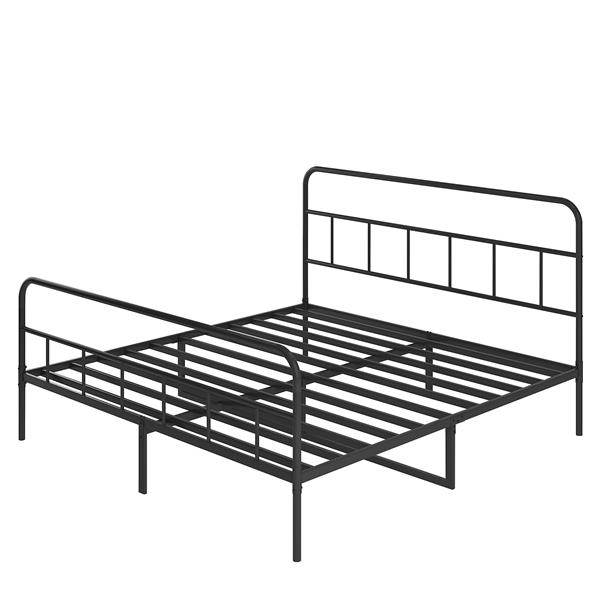 Metal Platform Bed frame with Headboard, Sturdy Metal Frame, No Box Spring Needed(King)