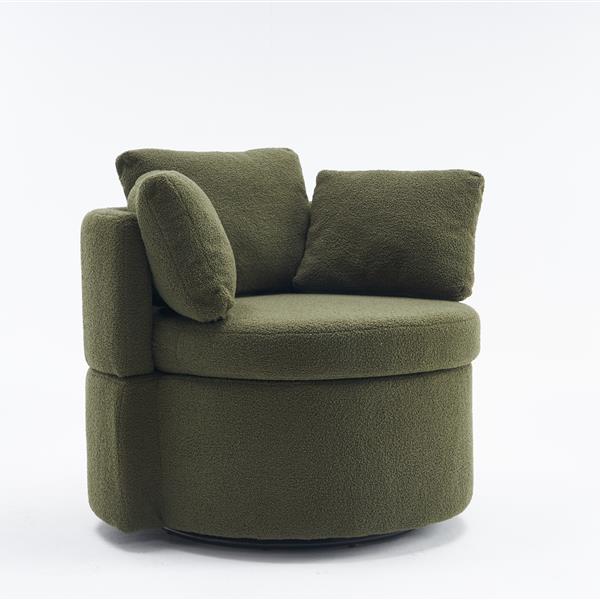 Fabric Swivel And Storage Chair With Back Cushion For Living Room,Green