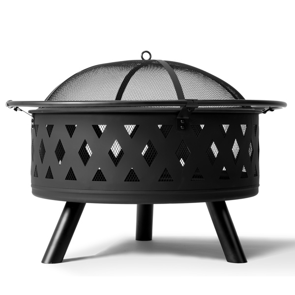 32IN  Metal Fire Pit Black