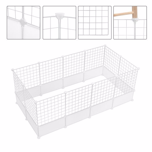 24 Panels Enclosure DIY Pet Fence Crate Cage Dog Pen Puppy Rabbit Playpen Indoor