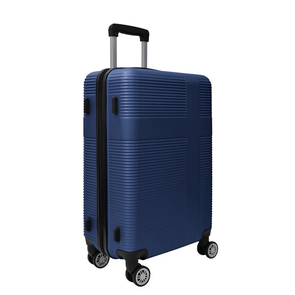 Luggage 4 Piece Set with Spinner Wheels, Hardshell Lightweight Suitcase with TSA Lock,Checked Luggage,Dark Blue(12/20/24/28in)