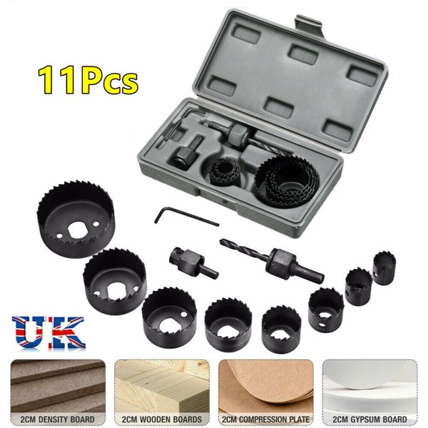 11PCS HOLE SAW CUTTER SET Round/Circular Drill Cutting Case Kit Metal/Alloy/Wood