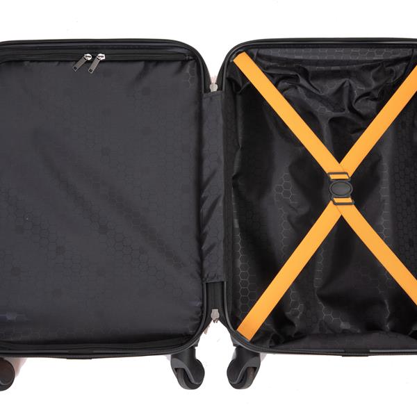 20" Carry on Luggage Lightweight Suitcase, Spinner Wheels, Orange