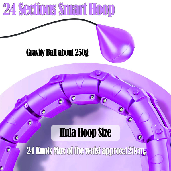 24 Smart Weighted Hula Hoop With Ball 48 Knots Smart Hula Hoop Fitness Hula Hoop