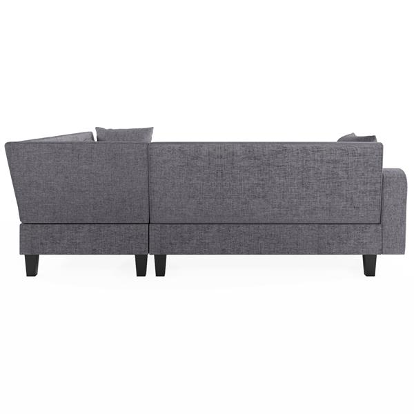 [New]87" Modern Sectional Sofa with coffee table,6-Seat Couch Set with Storage Ottoman,Various Combinations,L-Shape Indoor Furniture with Unique Armrests for Living Room,Apartment, 2 Colors(6 pillows)