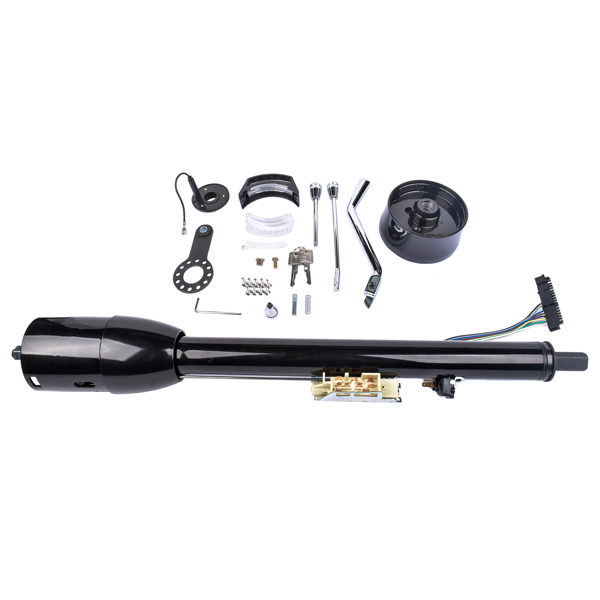 28" Black Stainless GM Tilt Steering Column with Key & Adapter R91004BK-28"