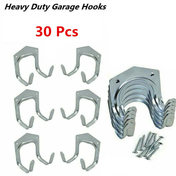 30 x Tool Hanger Hooks Set Tools Hang Garage Shed Hanging Bracket Garden Storage