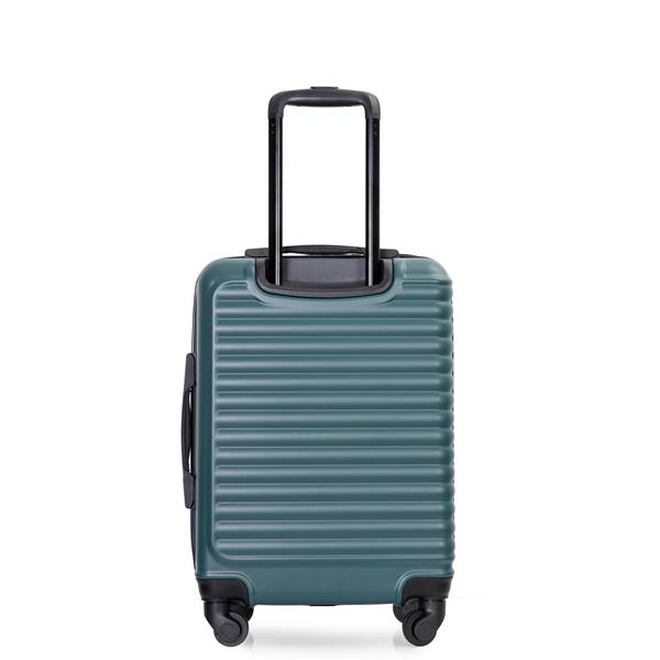 20" Carry on Luggage Lightweight Suitcase, Spinner Wheels, Green