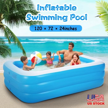 Inflatable Swimming Pools Inflatable Lounge Pool for Kids Baby Adult Inflatable Water Ball Pool for Outdoor Garden Backyard Summer Water Party 120*72*24in（No shipments on weekends）